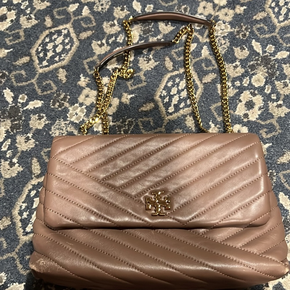 Tory Burch Taupe Quilted Shoulder Bag - Picture 11 of 16